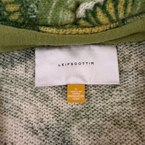 Leifsdottir Anthropologie Green Wool/Mohair Blend Knit Cardigan - Picture 8 of 11